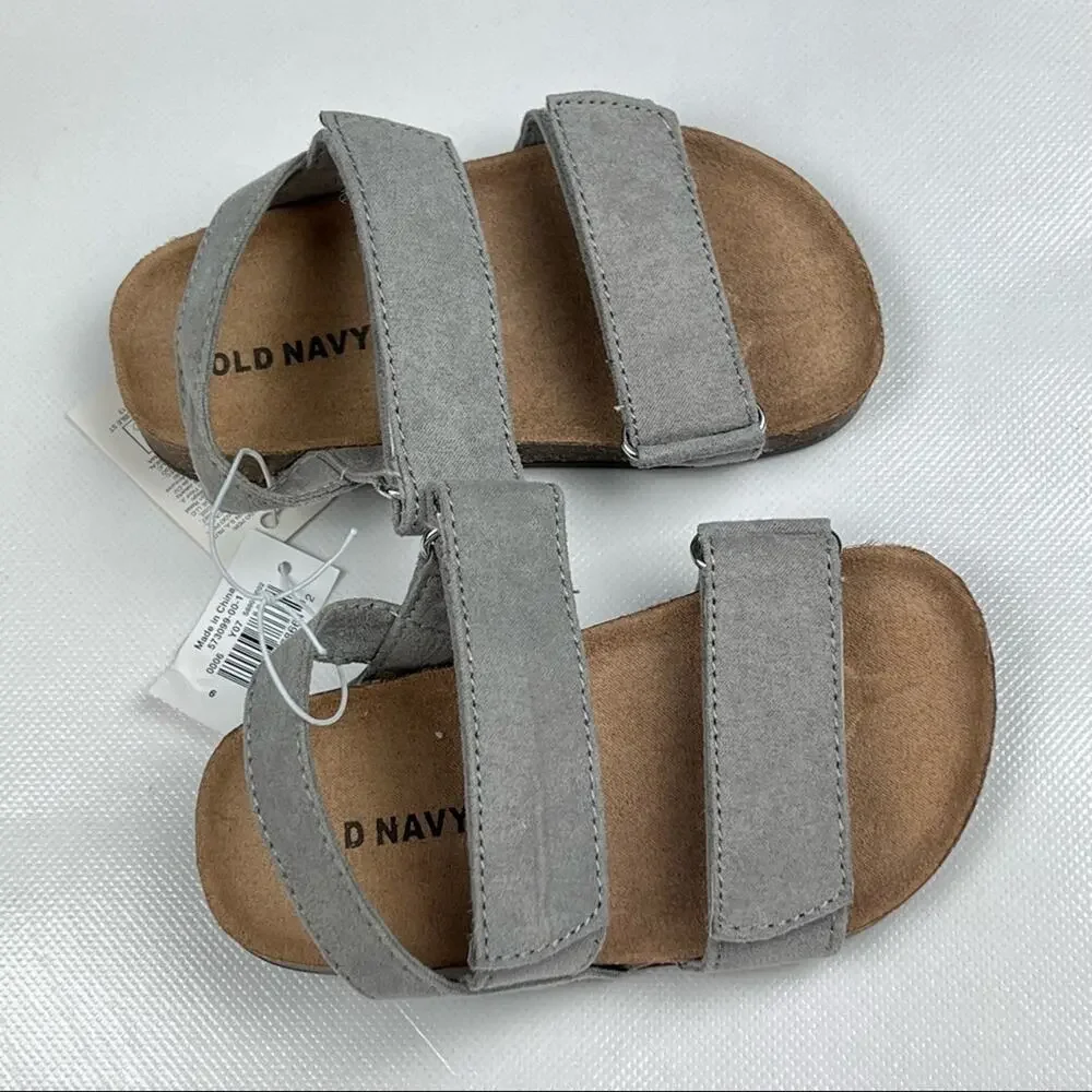 Old Navy Toddler Secure  Strap Sandals Faux Suede Sz 6